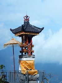 Low angle view of traditional building against sky