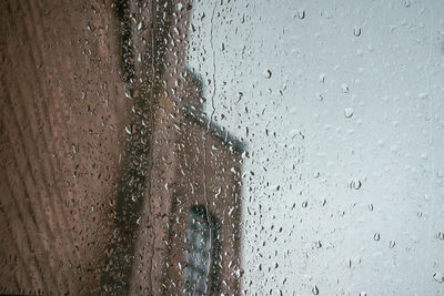 Full frame shot of wet window