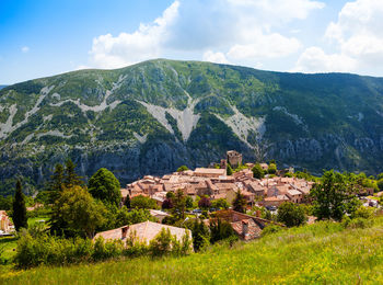 Scenic view of mountains against sky