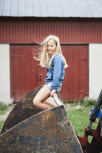 Smiling woman looking at camera