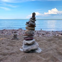 Stack of pebbles on beach