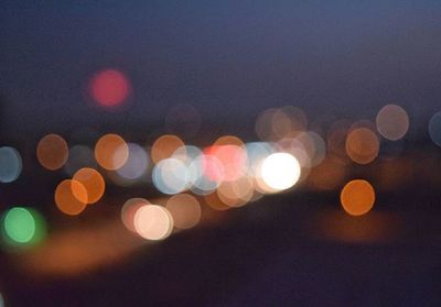 Defocused image of illuminated christmas lights