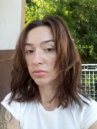 Close-up portrait of a beautiful young woman