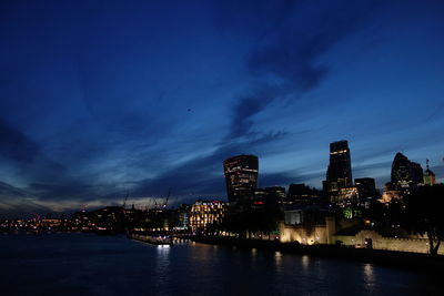 Illuminated city at night