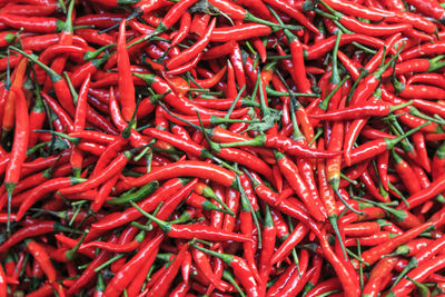 Full frame shot of red chilies