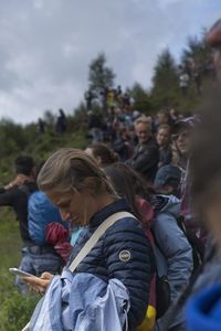 Group of people on mobile phone