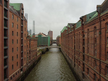 The warehouse district speicherstadt during spring in hamburg, germany.