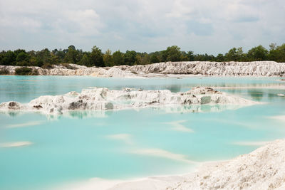 Panoramic view of lake against sky