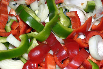 Full frame shot of chopped vegetables