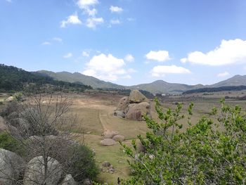 Scenic view of desert against sky