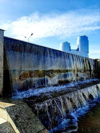 Panoramic view of dam against sky