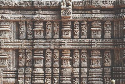 Full frame shot of carvings on temple