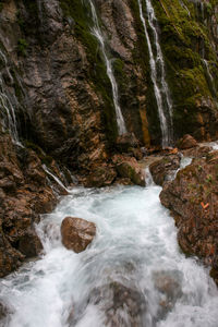 Scenic view of waterfall