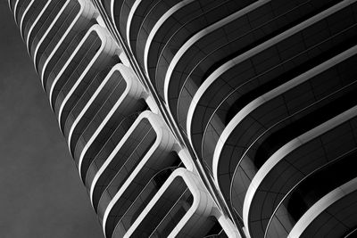 Low angle view of modern building against clear sky