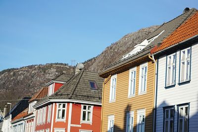 Low angle view of building against clear sky