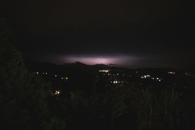Illuminated sky at night