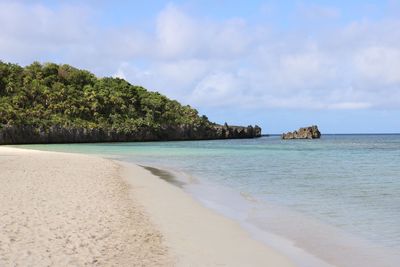 Scenic view of beach against sky