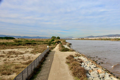 Scenic view of land against sky