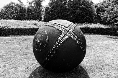 Close-up of ball on field