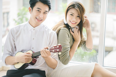 Young couple smiling