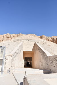 Exterior of building against clear blue sky