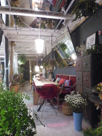 Chairs and tables in restaurant