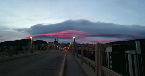 View of city at sunset