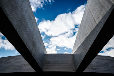 Low angle view of modern building against sky