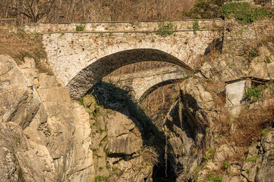 The ancient stone bridge over the ravine of sant'anna in cannobio