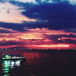 Scenic view of sea against dramatic sky