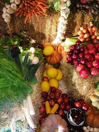 High angle view of apples