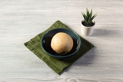 High angle view of food on table
