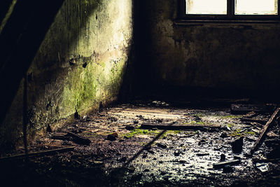 Damaged wall of old building