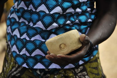 Close-up of woman holding ice cream