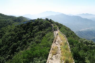 Panoramic view of tourists on mountain