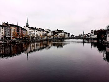 Reflection of buildings in river