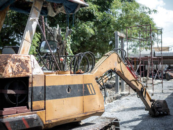 Abandoned construction site in city