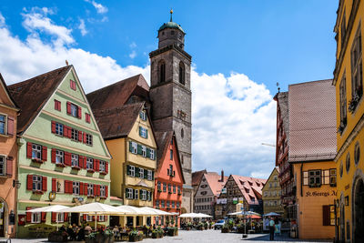 Panoramic view of buildings in city against sky