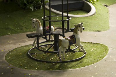 View of dog in playground