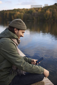 Young man using mobile phone