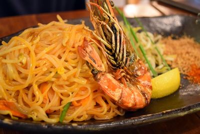 Close-up of meal served in plate