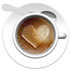 High angle view of coffee cup