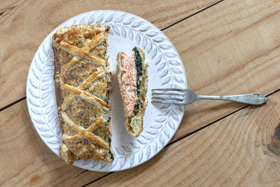 High angle view of food on table