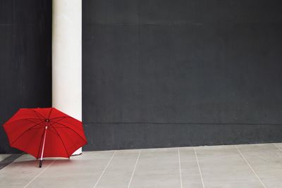 Close up of red umbrella