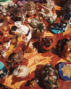 Full frame shot of objects on table