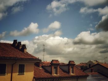 High section of townscape against sky