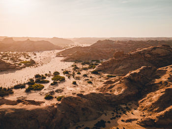 Scenic view of desert against sky