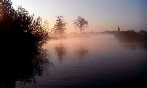 Sunset over lake