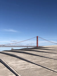View of suspension bridge against sky