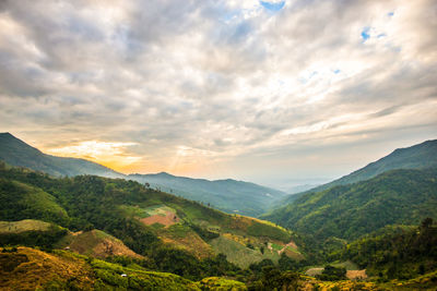 Scenic view of mountains against sky